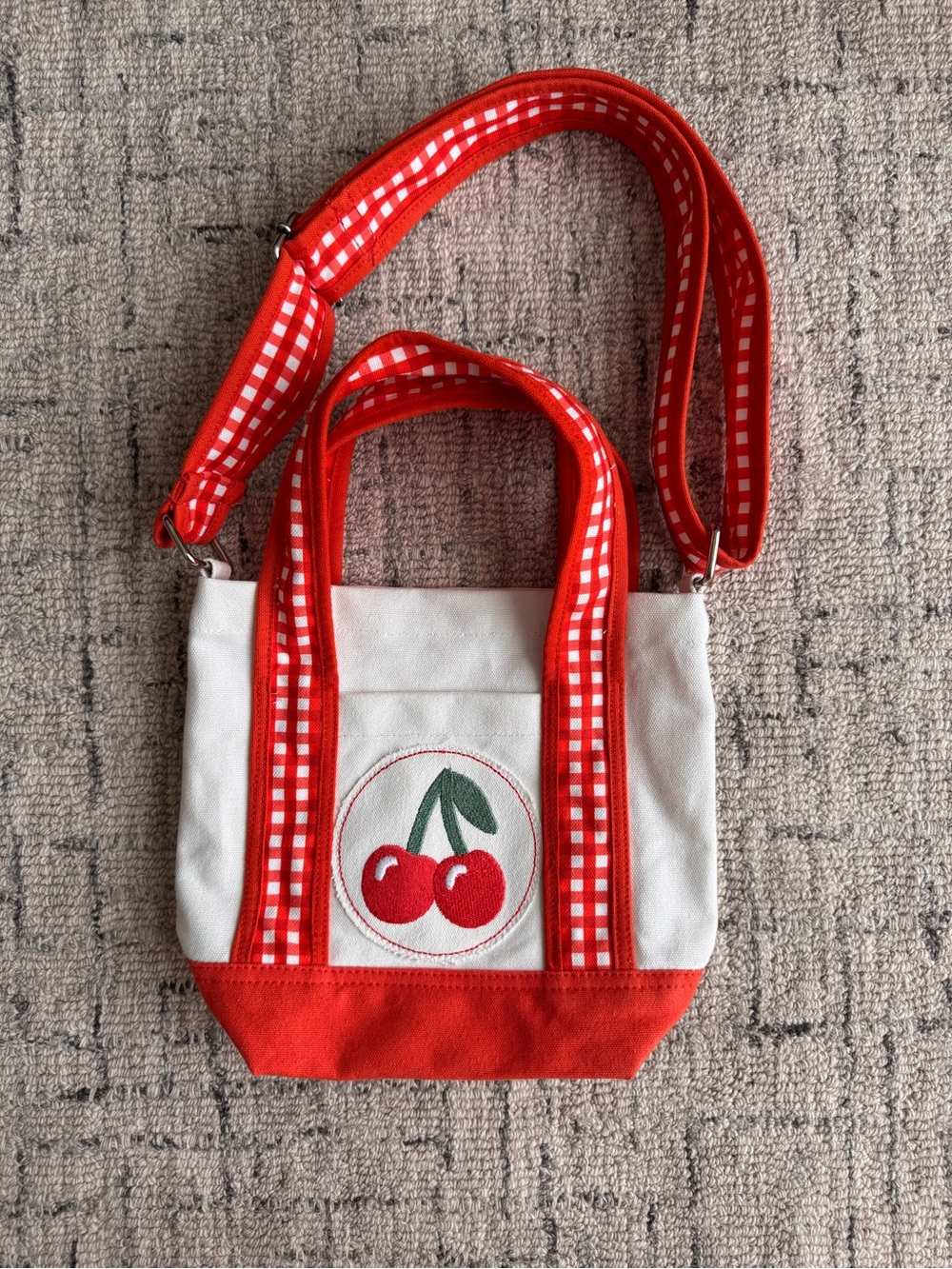 Canvas cherry tote bag